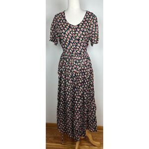 Vintage Floral Grunge Maxi Dress Medium Whimsical Goth whimsigoth 90s Y2K M